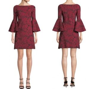 Chiara Boni Natalie Bell Red Floral Mini Dress IT48 US L (12)